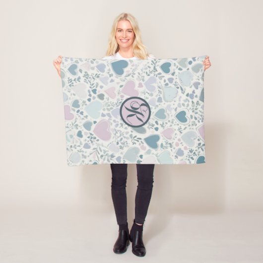 Harten, Start en Salie Leaves Fleece Deken (In situ)