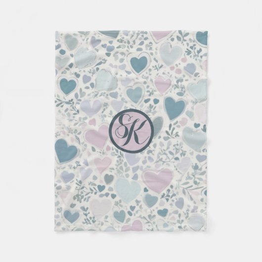 Harten, Start en Salie Leaves Fleece Deken (Voorkant)