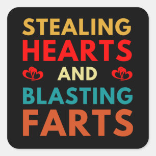 Harten Stelen En Scheten Laten Op Valentijnsdag Vierkante Sticker