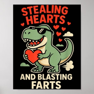 Harten Stelen En Scheten Laten Trex Kinderen Poster
