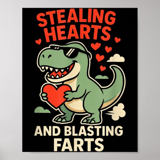Harten Stelen En Scheten Laten Trex Kinderen Poster (Voorkant)