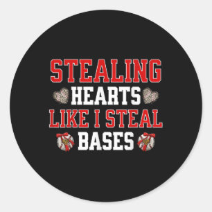 Harten stelen zoals ik baseballtalent steel ronde sticker