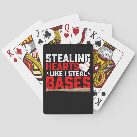 Harten stelen zoals ik honkbal steel pokerkaarten (Achterkant)