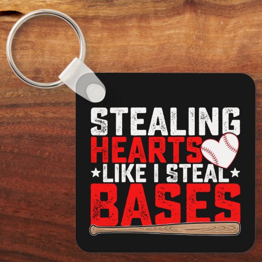 Harten stelen zoals ik honkbal steel sleutelhanger (Voorkant)