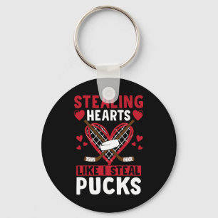 Harten stelen zoals ik puck steel Valentijnsdag Sleutelhanger