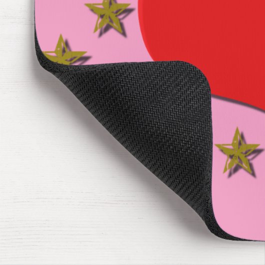 Harten, sterren, Butterfly Mousepad Muismat (Hoek)