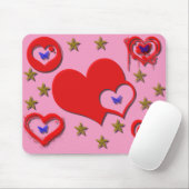 Harten, sterren, Butterfly Mousepad Muismat (Met muis)