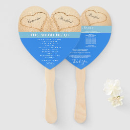 Harten Strand Bruiloftsceremonieprogramma Oceanbla Handwaaier