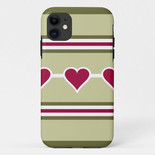 Harten & Strepen iPhone 5 Hoesje-Mate Case-Mate iPhone Case (Achterkant)