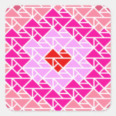 Harten Tangram Patroon Vierkante Sticker (Voorkant)