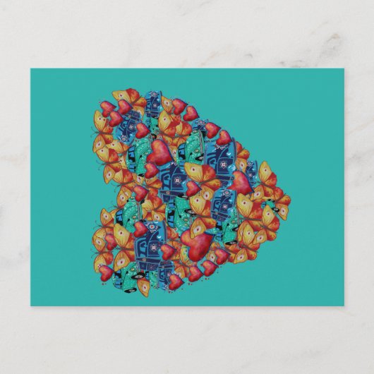 Harten tekenen Briefkaart, Valentijn Heart Art Feestdagenkaart (Voorkant)