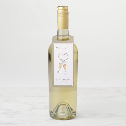 Harten Toast Gouden Fles Hangerlabel Flessenhanger (Op fles)
