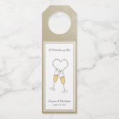 Harten Toast Gouden Fles Hangerlabel Flessenhanger (Voorkant)