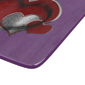 Harten toverpaars glazen snijplank 15,2x17,8cm (Hoek)