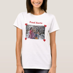 Harten Trots Tante Liefde Personaliseer Foto Maken T-shirt