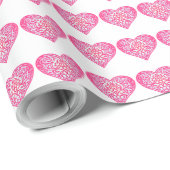 Harten Uniek Patroon Rood Wit Blauw Geel Cadeaupapier (Rol Hoek)