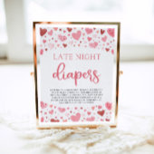 Harten Valentijn Late Night Luiers Baby shower Poster