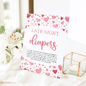 Harten Valentijn Late Night Luiers Baby shower Reclamebord Met Voetstuk