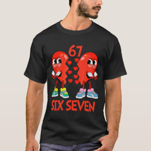 Harten Valentijnen Grappig Zes Zeven 6 7 Meme Gen T-shirt