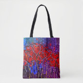 Harten Valentijns Canvas tas Paarse & Rood (Voorkant)