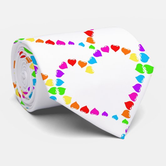 harten Valentijnsdag bruiloft mannen stropdas (Opgerold)
