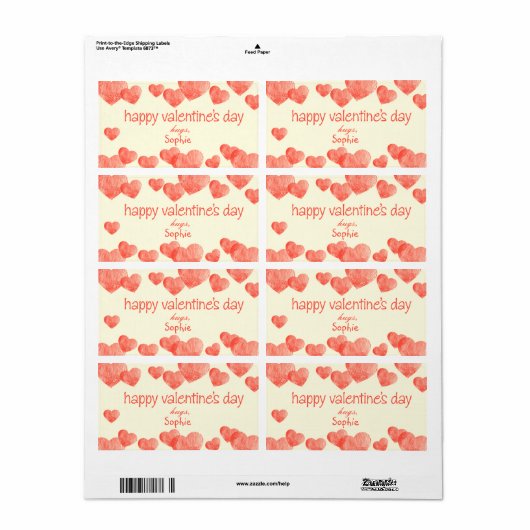 Harten - Valentijnsdag Cadeaus Etiket (Full Sheet)