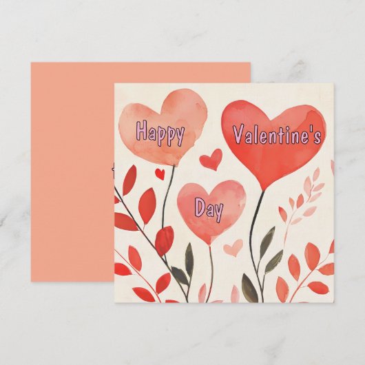 Harten Valentijnsdag Card Feestdagenkaart (Voorkant / Achterkant)