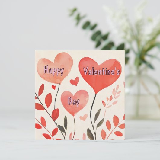 Harten Valentijnsdag Card Feestdagenkaart (Staand voorkant)