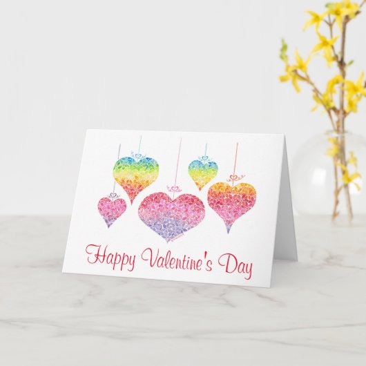 Harten Valentijnsdag Card Kaart (Gele Bloem)