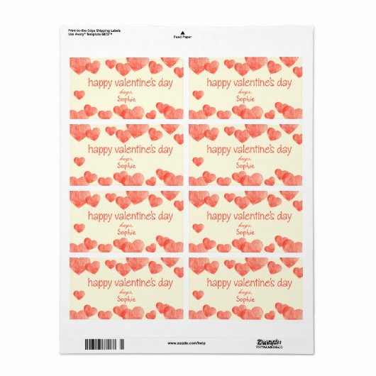 Harten Valentijnsdag Etiket (Full Sheet)