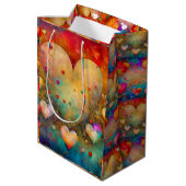   harten Valentijnsdag Medium Cadeauzakje (Achterkant Gekanteld)