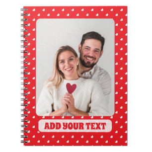 Harten Valentijnsdag Modern Liefdespatroon Foto Notitieboek