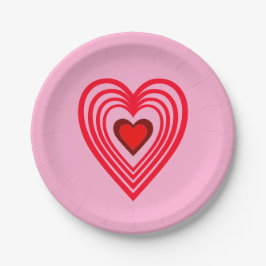Harten Valentijnsdag Roze Rood Liefde 4Robin Papieren Bordje