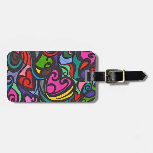 Harten van BAGAGELABELS in kleur (Voorkant horizontaal)