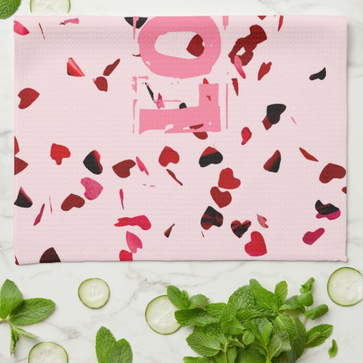 harten van de liefde theedoek (Gevouwen)