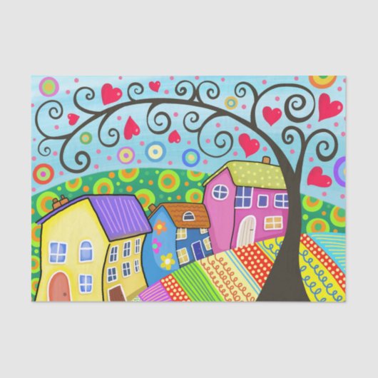 Harten van de liefdesbuurt! tissue papier (Voorkant)