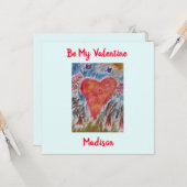 Harten van de Planet Flat Valentijn Card Kaart (Voorkant / Achterkant in situ)