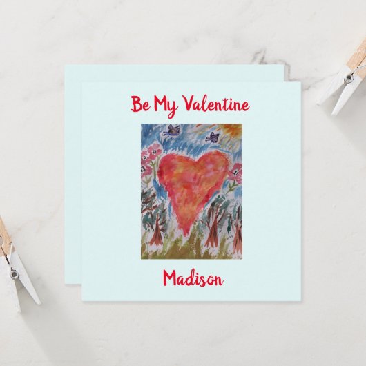 Harten van de Planet Flat Valentijn Card Kaart (Voorkant / Achterkant in situ)