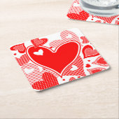 harten van de valentijn kartonnen onderzetters (Schuin)