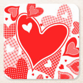 harten van de valentijn kartonnen onderzetters (Voorkant)