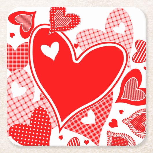 harten van de valentijn kartonnen onderzetters (Voorkant)