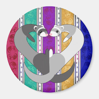 Harten van Ferret Rainbow Magnet
