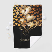 Harten van golfer voor bruiloft Valentijnsdag Golfhanddoek (Insitu)