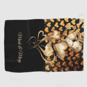 Harten van golfer voor bruiloft Valentijnsdag Golfhanddoek (Horizontaal)