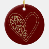 Harten van goud keramisch ornament (Achterkant)