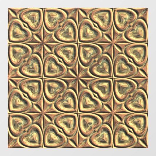 Harten van goud raamsticker (Vel)