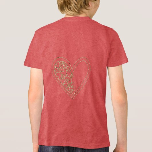 Harten van goud Tri-Blend shirt (Achterkant)