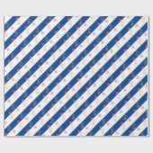 Harten van Joy op Royal Blue & White Wrapping Pape Cadeaupapier (Vlak)