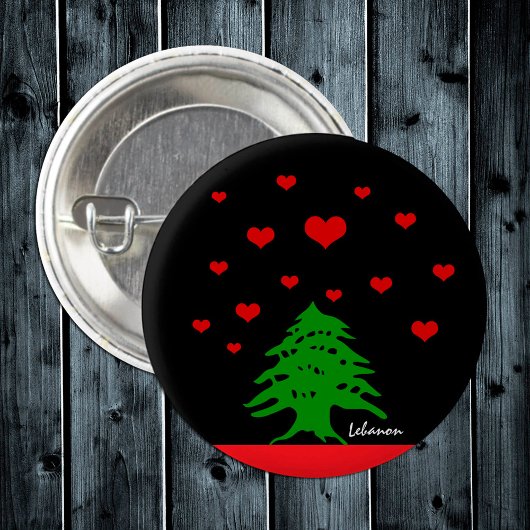 Harten van Libanon & Libanese vlag mode / Liefde Ronde Button 3,2 Cm
