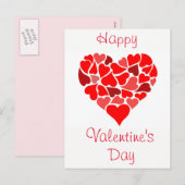 Harten van Liefde Valentijnsdag briefkaart (Voorkant / Achterkant)